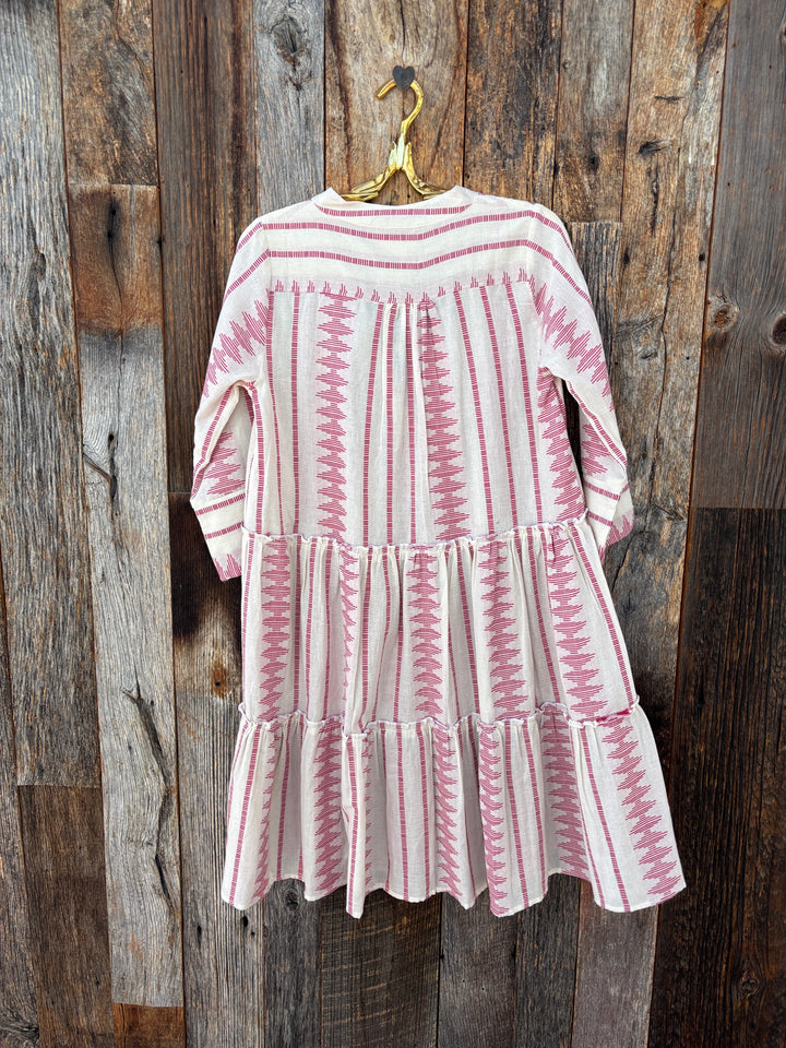 Meena Mahal Zarina Dress Cotton Pink/Creme