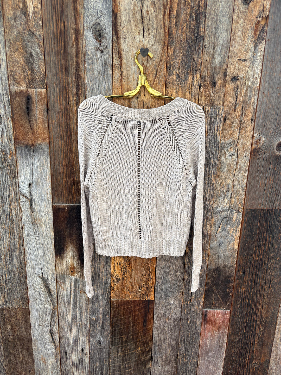 Wooden Ships Sylvan Marled Cardi- Khaki/ Breaker White