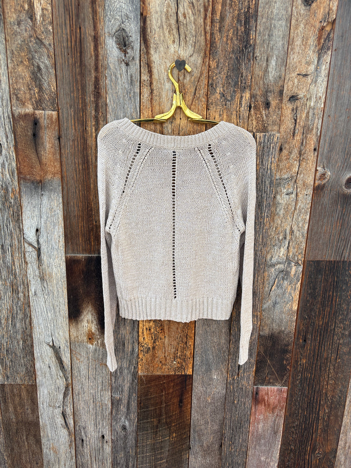 Wooden Ships Sylvan Marled Cardi- Khaki/ Breaker White