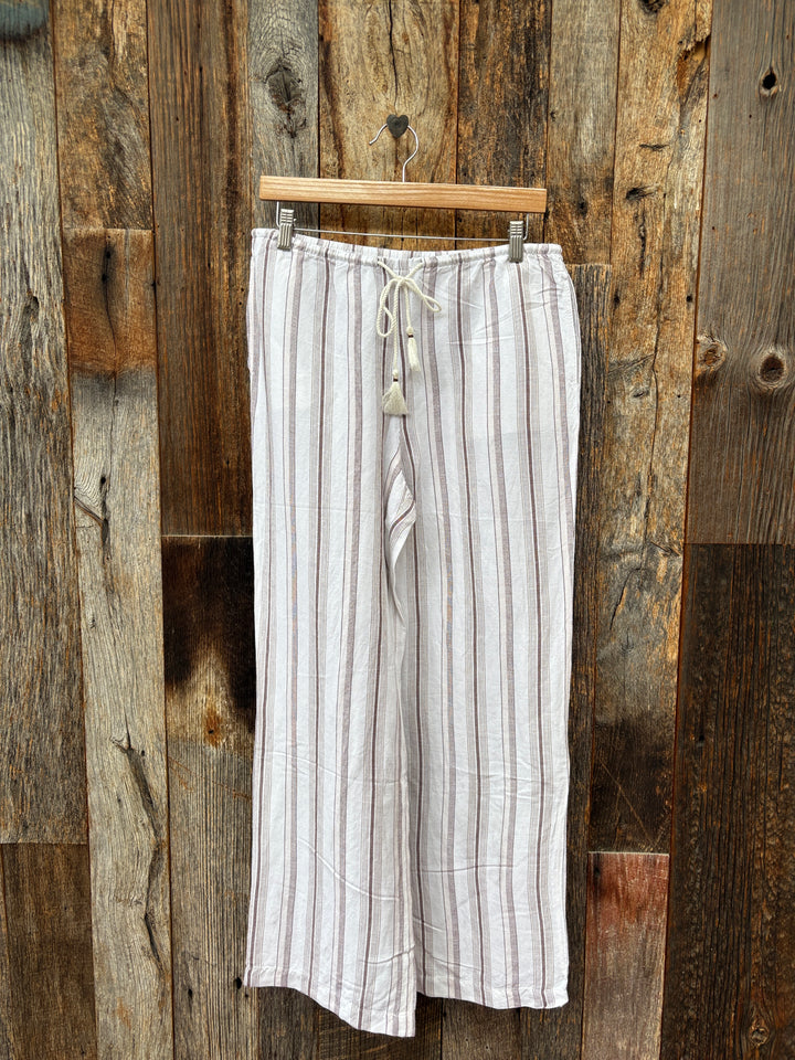 Bella Dahl Beach Tassle Pant Rosewood Stripe