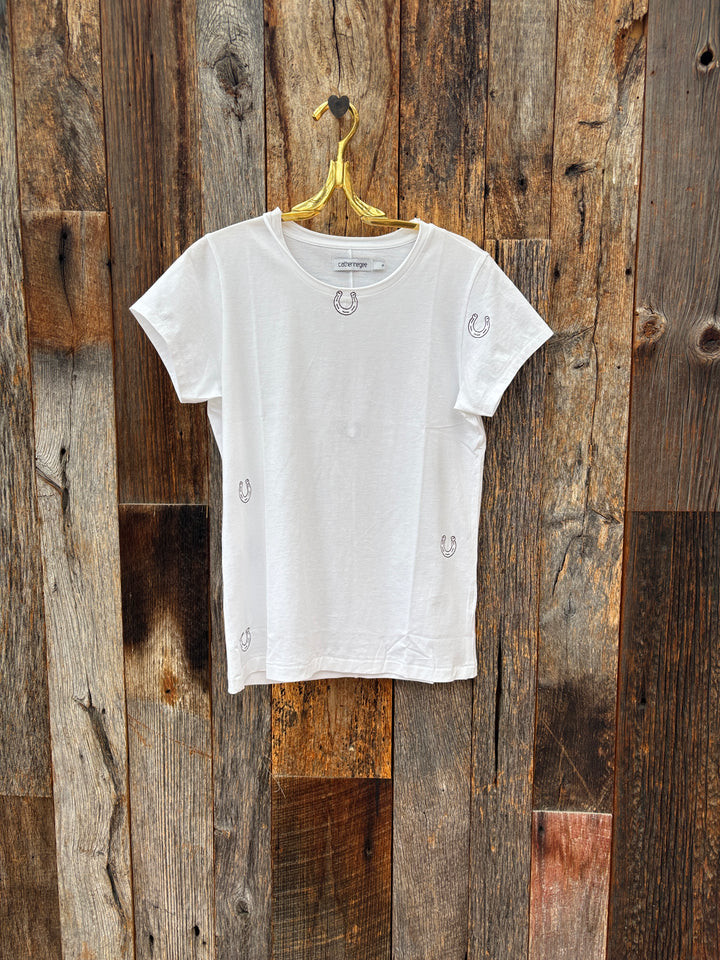 Catherine Gee Horseshoe Embroidered Cotton T-Shirt