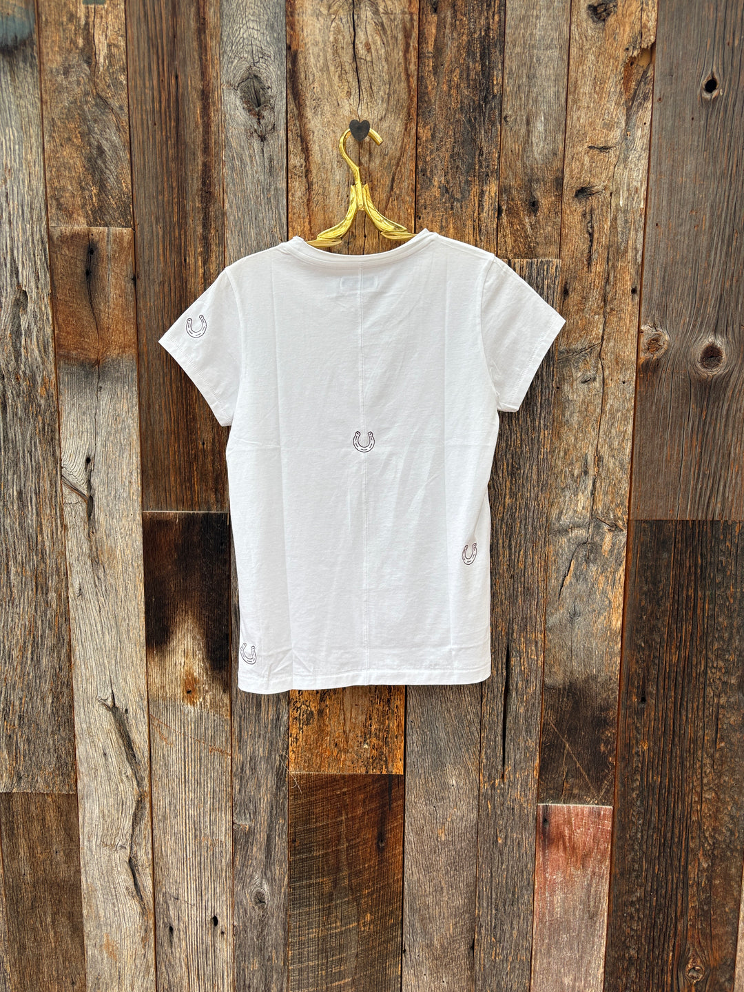 Catherine Gee Horseshoe Embroidered Cotton T-Shirt