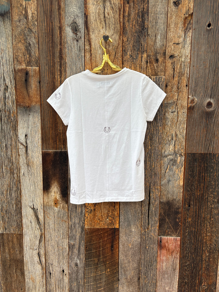 Catherine Gee Horseshoe Embroidered Cotton T-Shirt