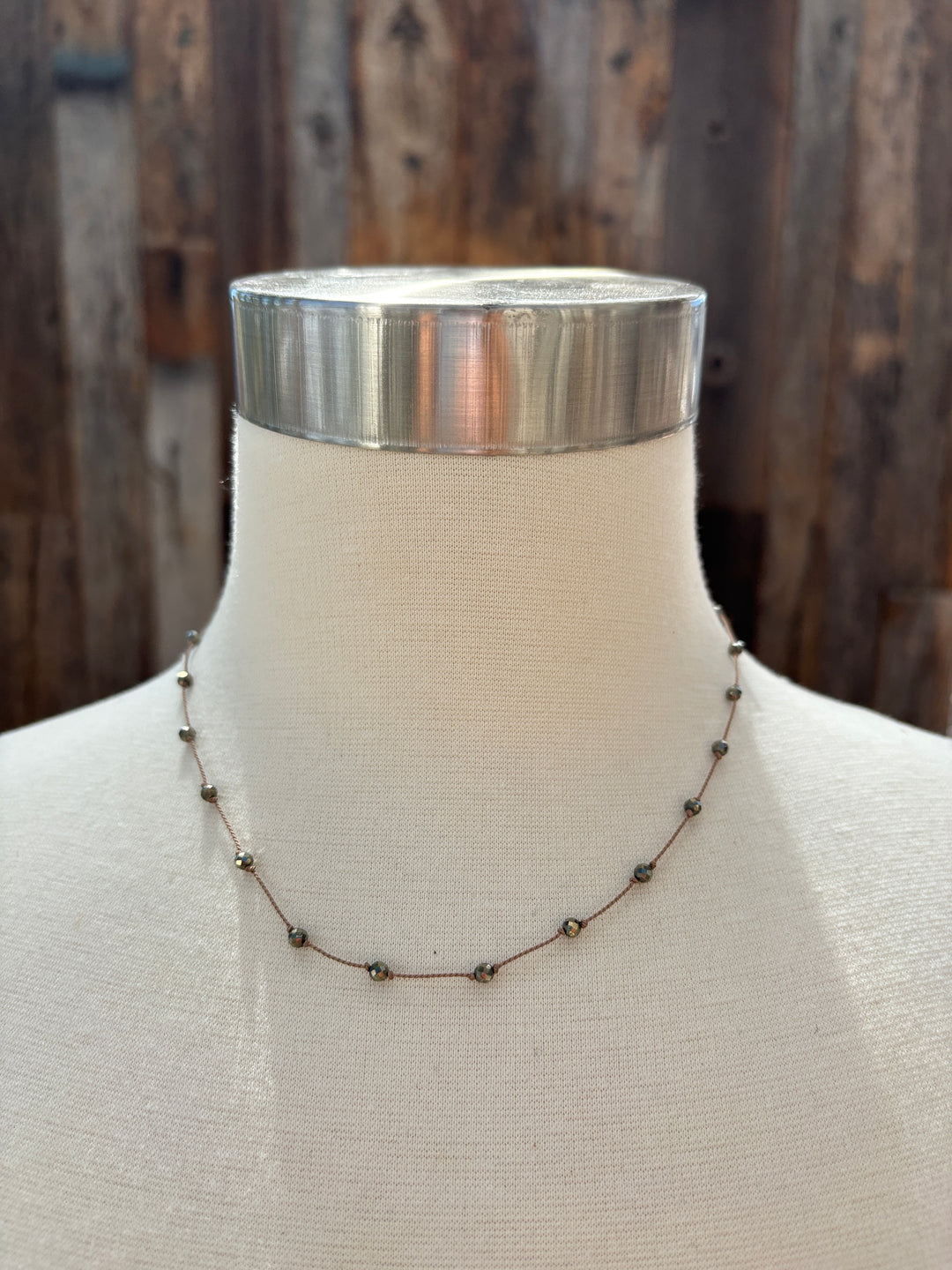 Elizabeth Nicole N114 Knotted Pyrite Necklace