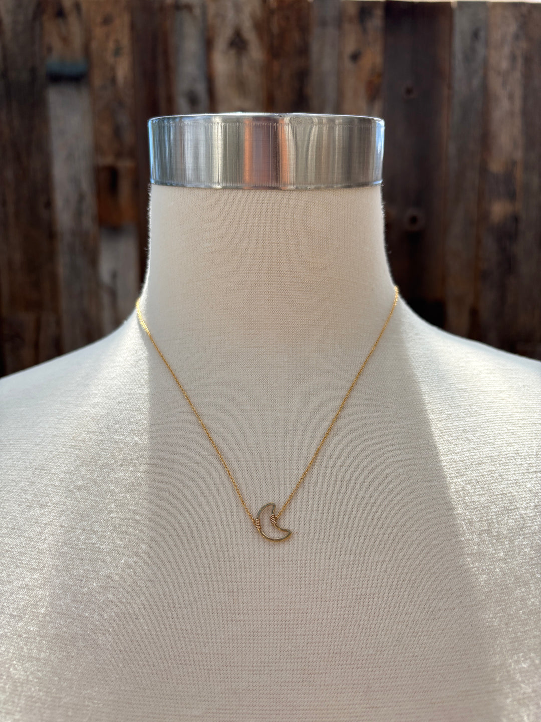 Sabina Cresent Moon Necklace GF 17'