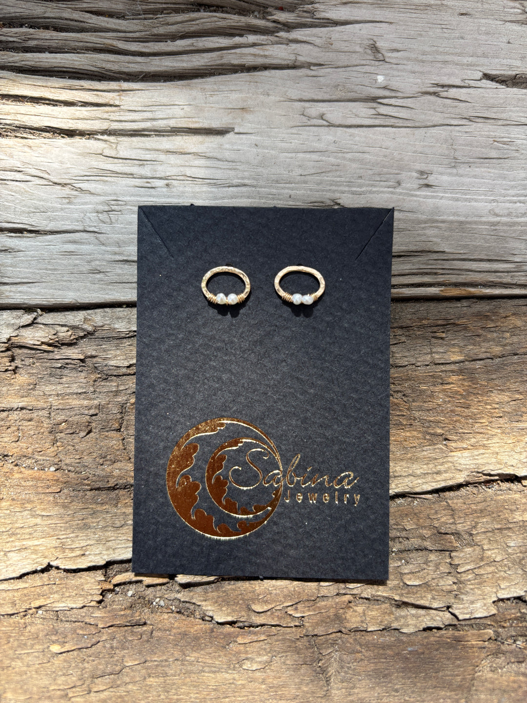 Sabina Pearl Oval Studs GF