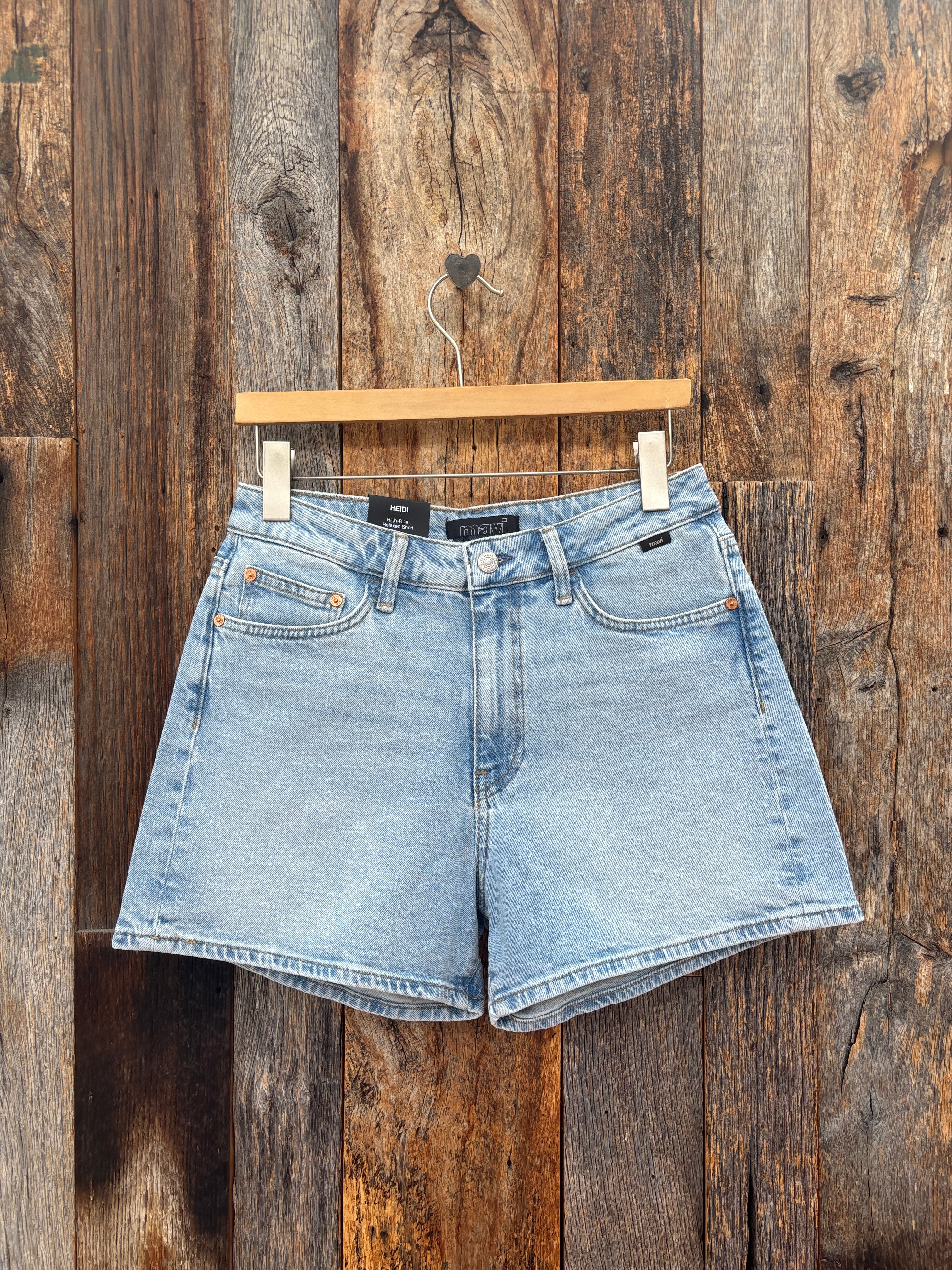 Mavi Heidi Long High Rise Shorts Lt Brushed Classic Blue – Island Farm