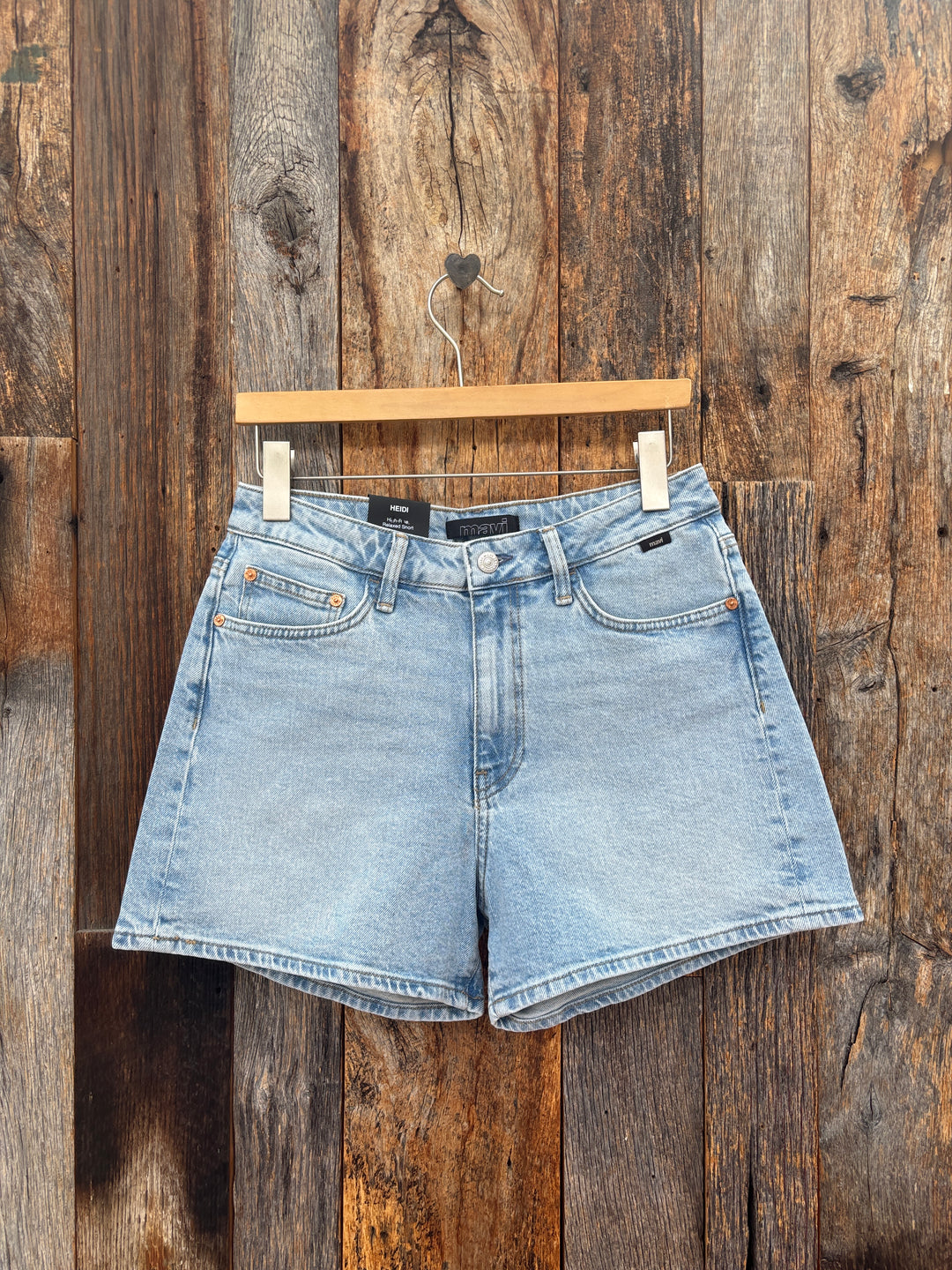 Mavi Heidi Long High Rise Shorts Lt Brushed Classic Blue