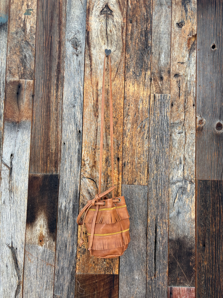 Olive n' Suede Mini Bucket Tote - Caramel