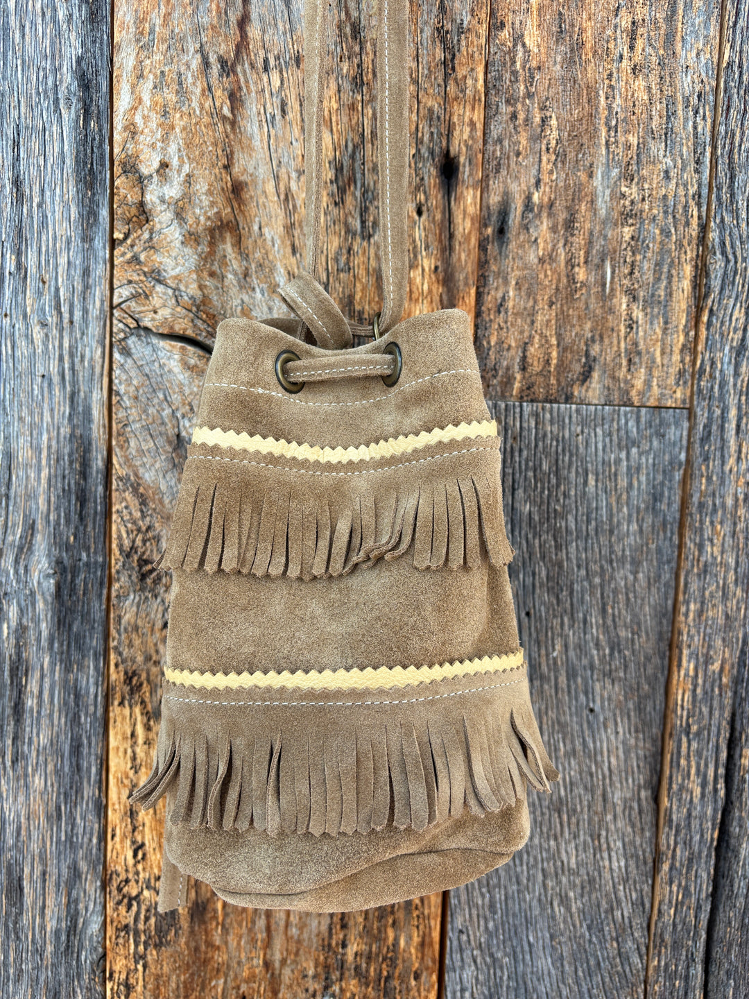 Olive n' Suede Mini Bucket Tote - Dune