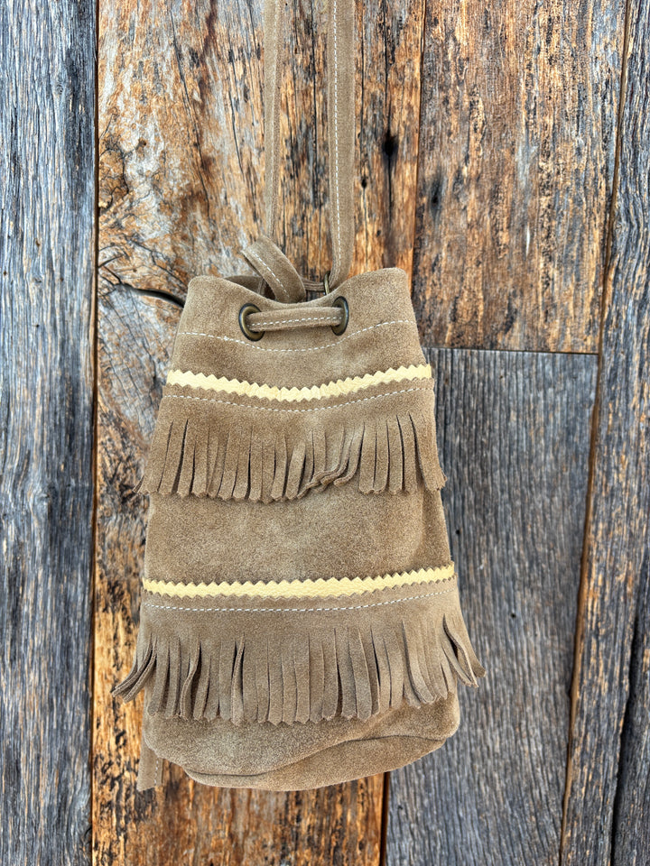Olive n' Suede Mini Bucket Tote - Dune