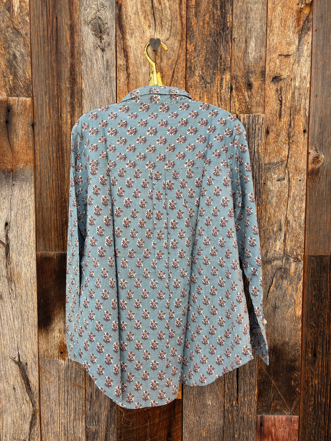 ...And For Good Rockport Floral Shirt Cornflower Blue