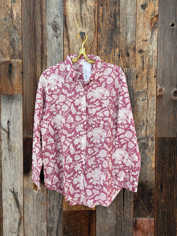 ...And For Good Madison Floral Shirt Raisin Rose