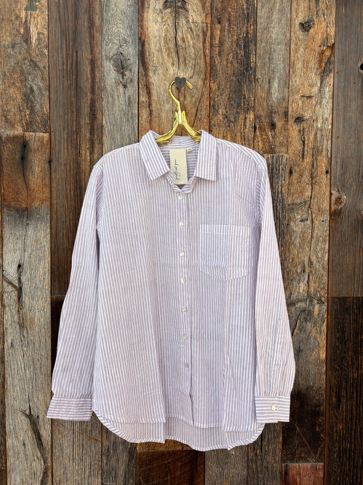 ...And For Good Menswear Stripe Shirt Lavender