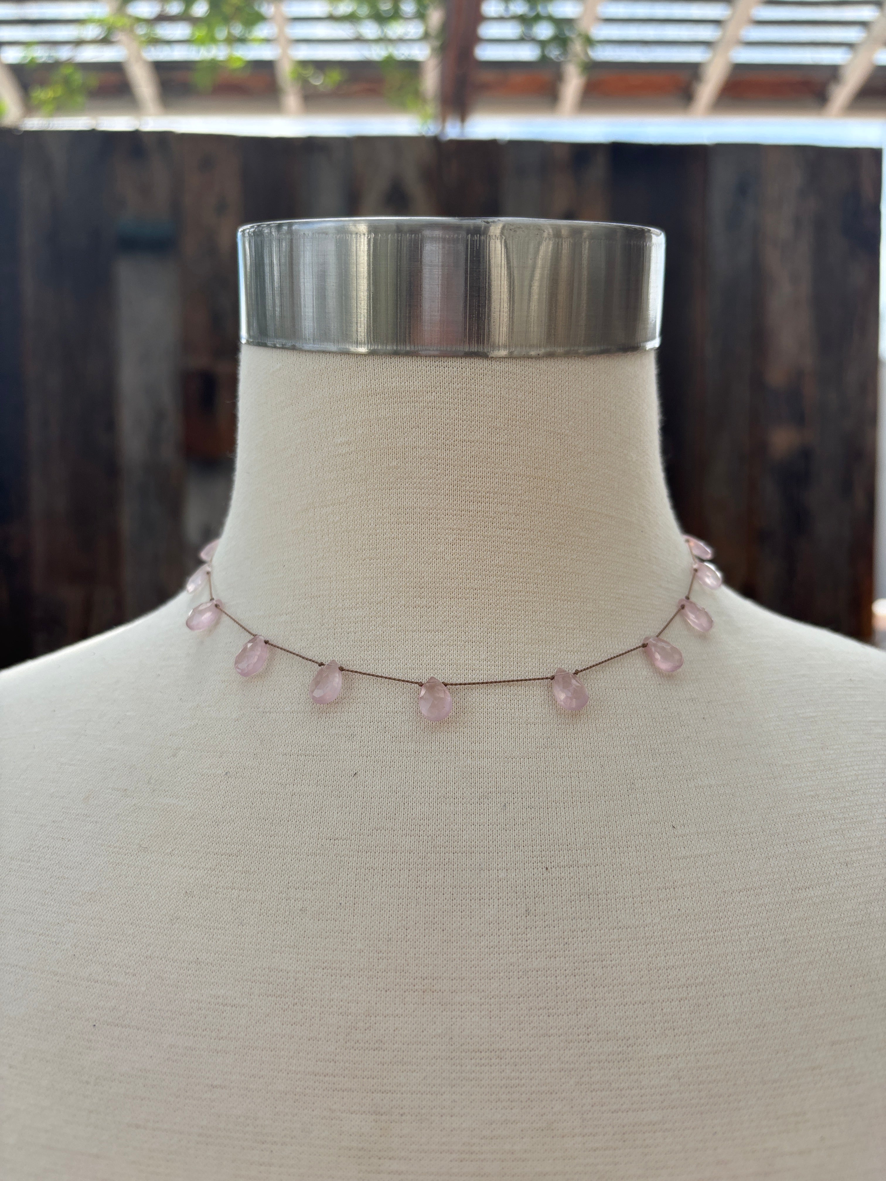 Elizabeth Nicole N178B Knotted Rose Quartz on Silk Cord – Island Farm
