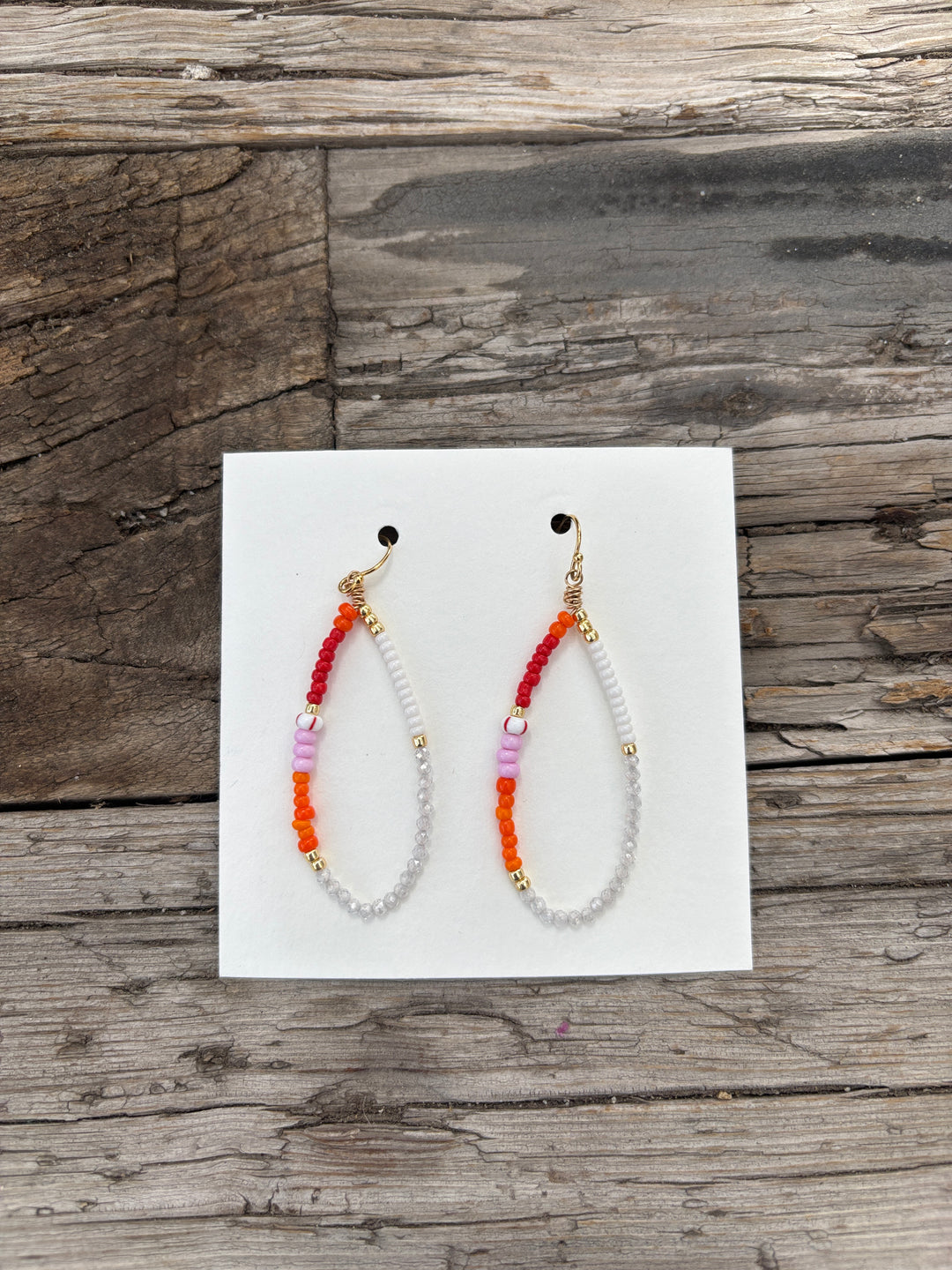 Elizabeth Nicole Rain Drop E141B Glass Seed Beads,Zircon,Pinks