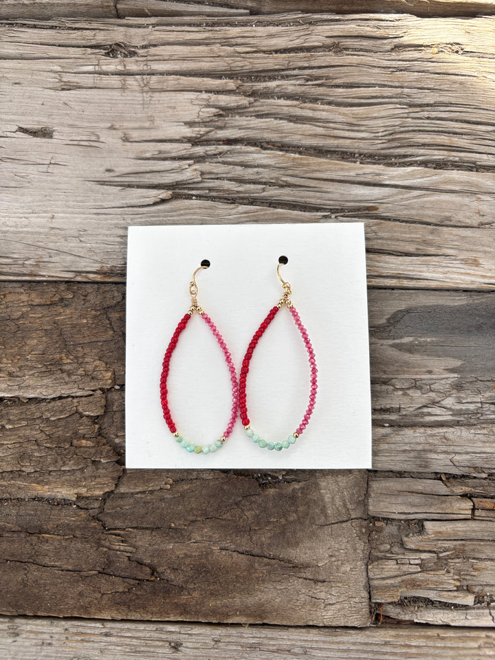 Elizabeth Nicole Rain Drop E141B Glass Seed Beads,Zircon,Pinks