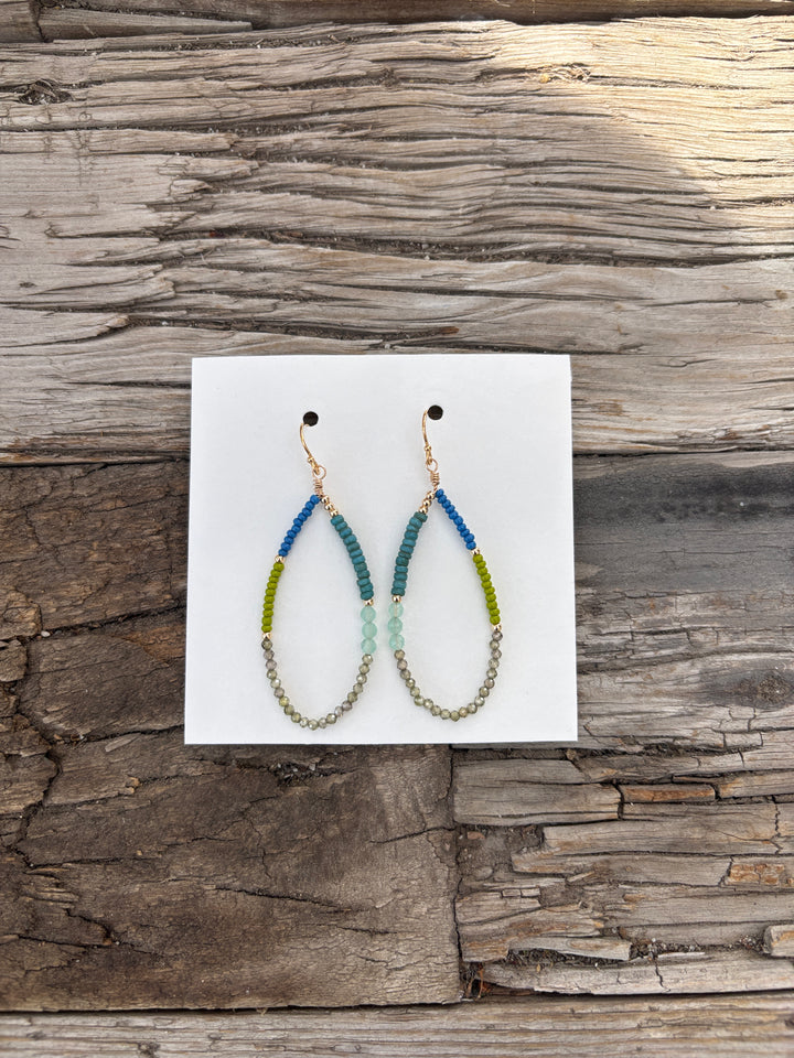 Elizabeth Nicole Rain Drop E141C Glass Seed Beads,Zircon,Blues