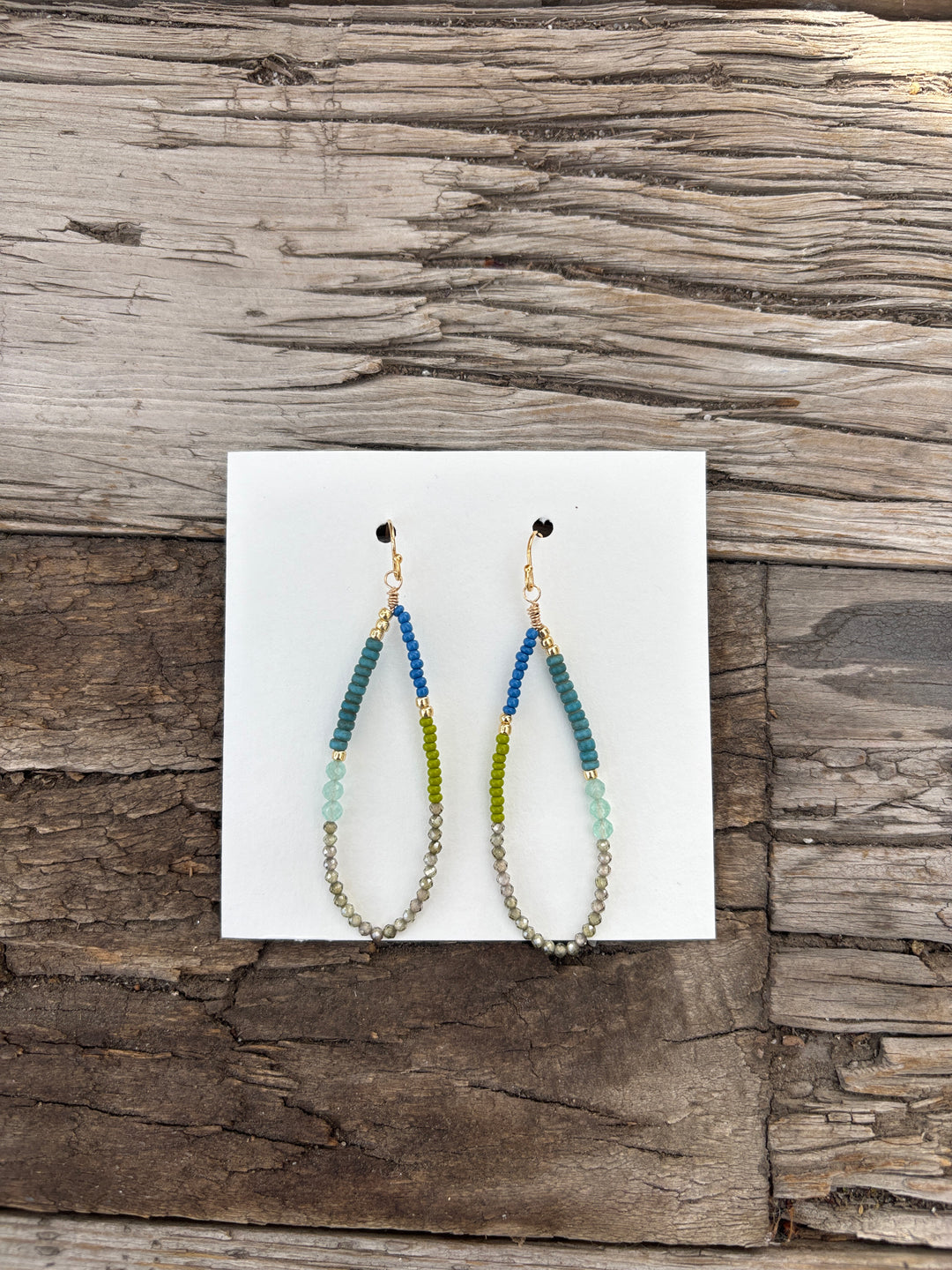 Elizabeth Nicole Rain Drop E141C Glass Seed Beads,Zircon,Blues
