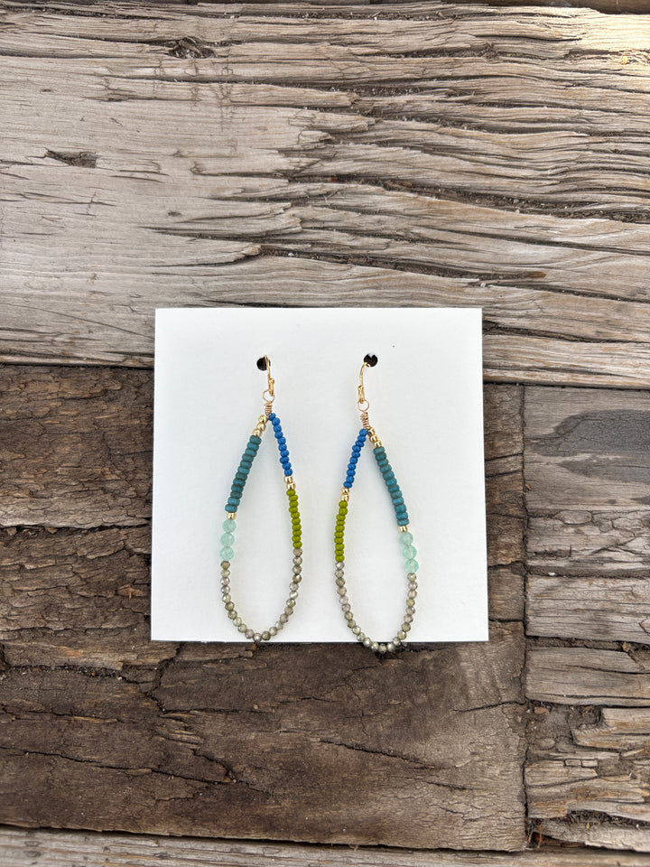 Elizabeth Nicole Rain Drop E141C Glass Seed Beads,Zircon,Blues