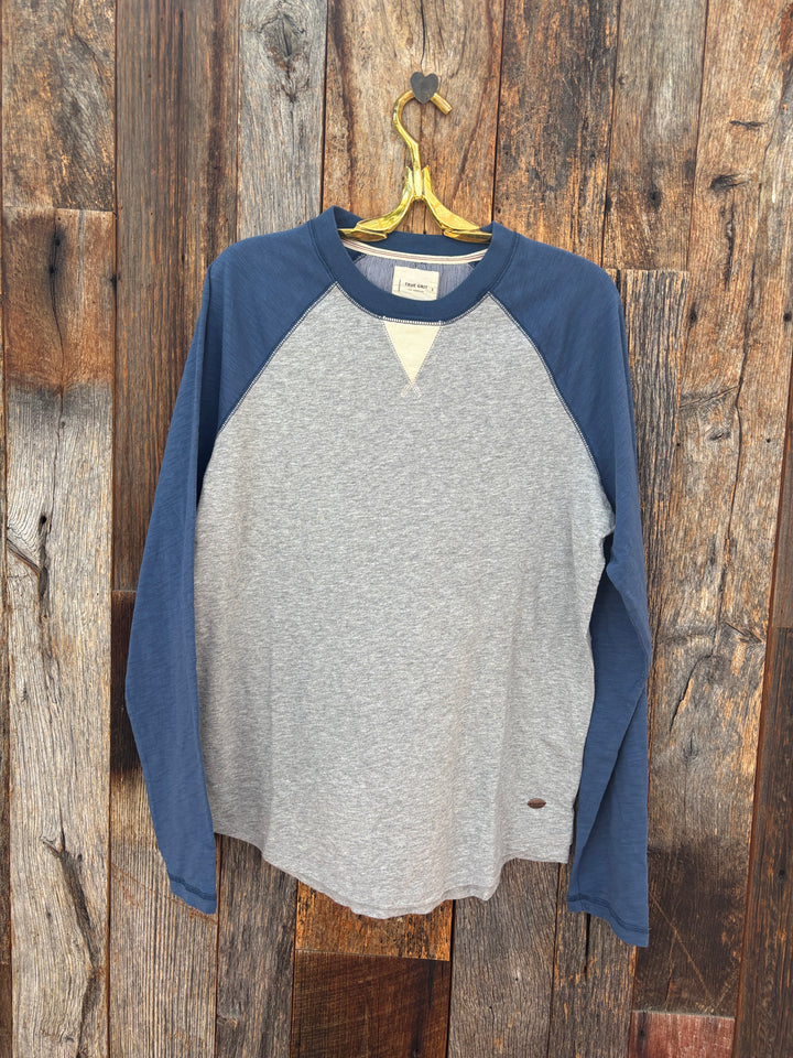 True Grit Vintage Raglan- Sea/Grey