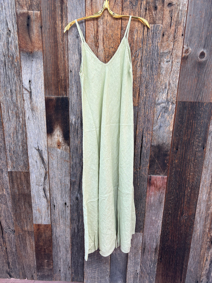 Milio Milano Italian Linen Maxi Slip- Pear