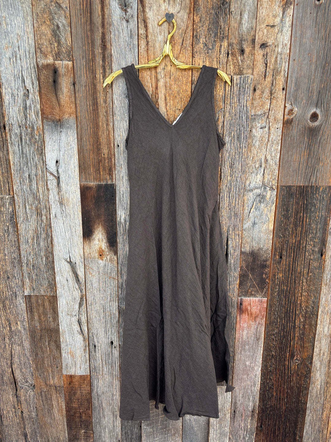 Milio Milano Italian Linen Maxi Slip- Chocolate
