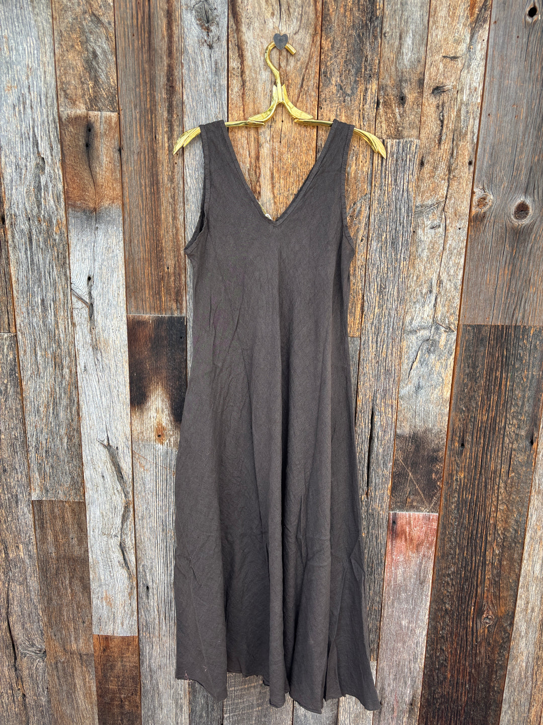 Milio Milano Italian Linen Maxi Slip- Chocolate