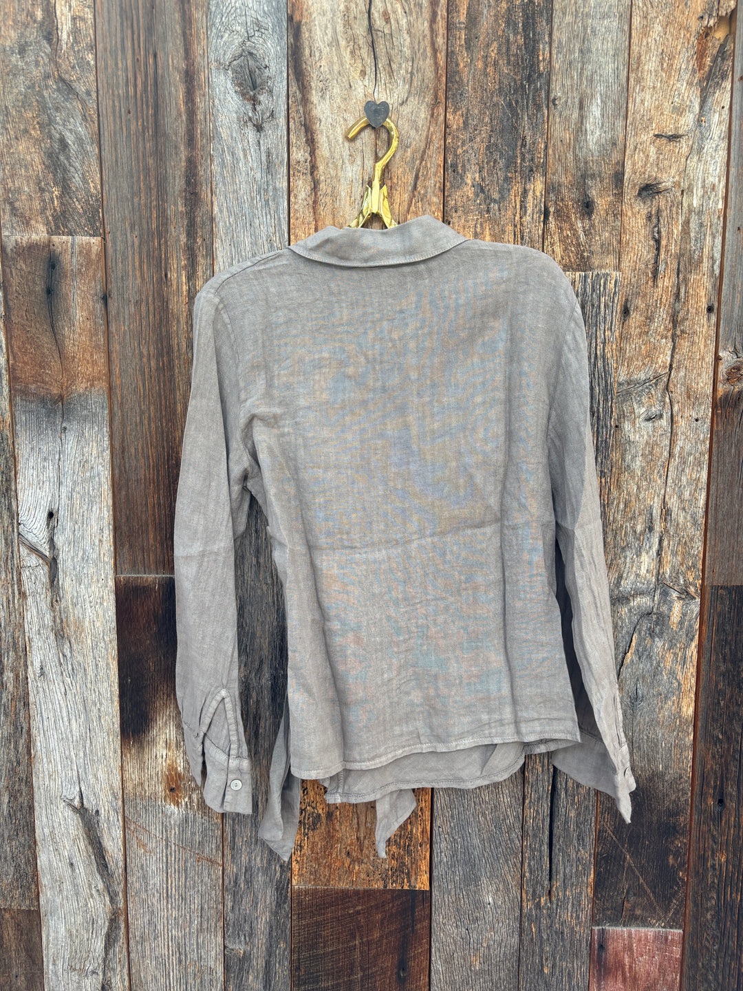 Milio Milano Tie Front Button Up Mocha