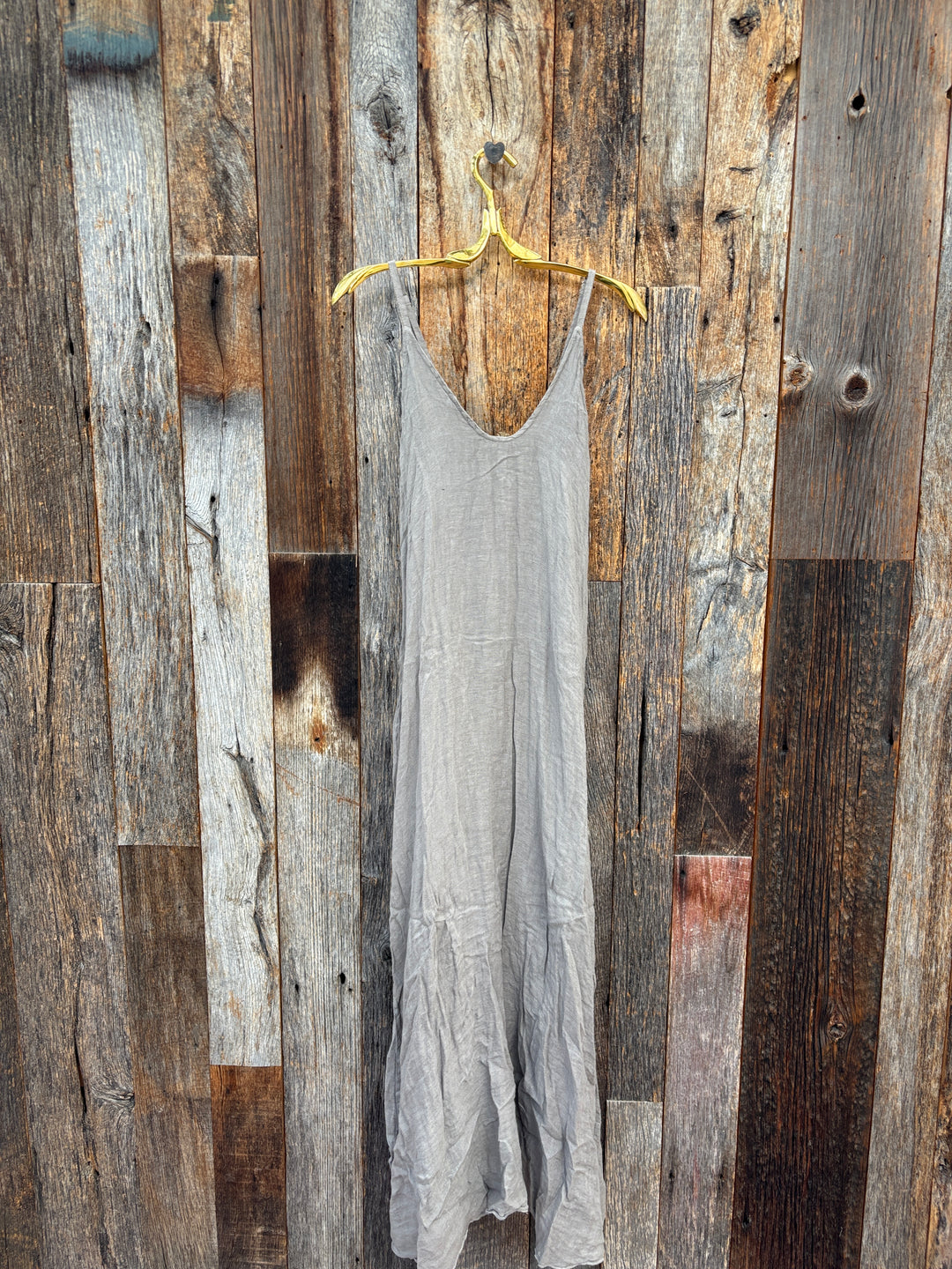 Milio Milano Sleeveless Maxi Loose Dress w/ Pockets Mocha