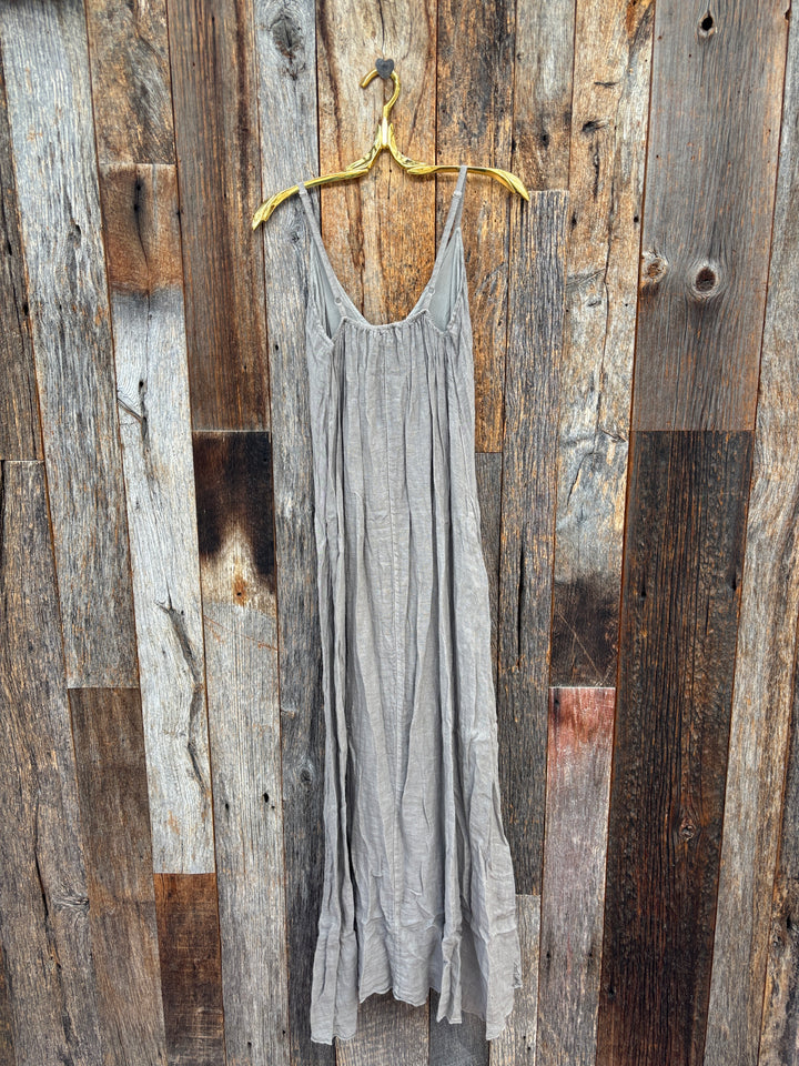Milio Milano Sleeveless Maxi Loose Dress w/ Pockets Mocha
