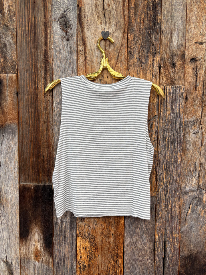 Project Social T Extra Mixed Stripe Tank Grey/Ivory