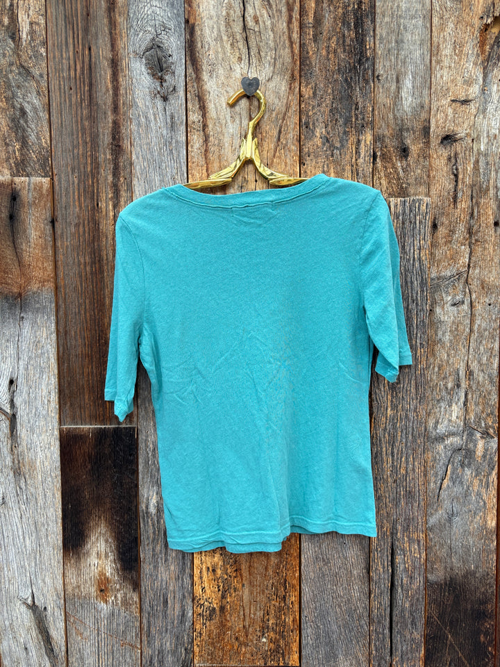 Project Social T Jude V-Neck Elbow Sleeve Tee Teal