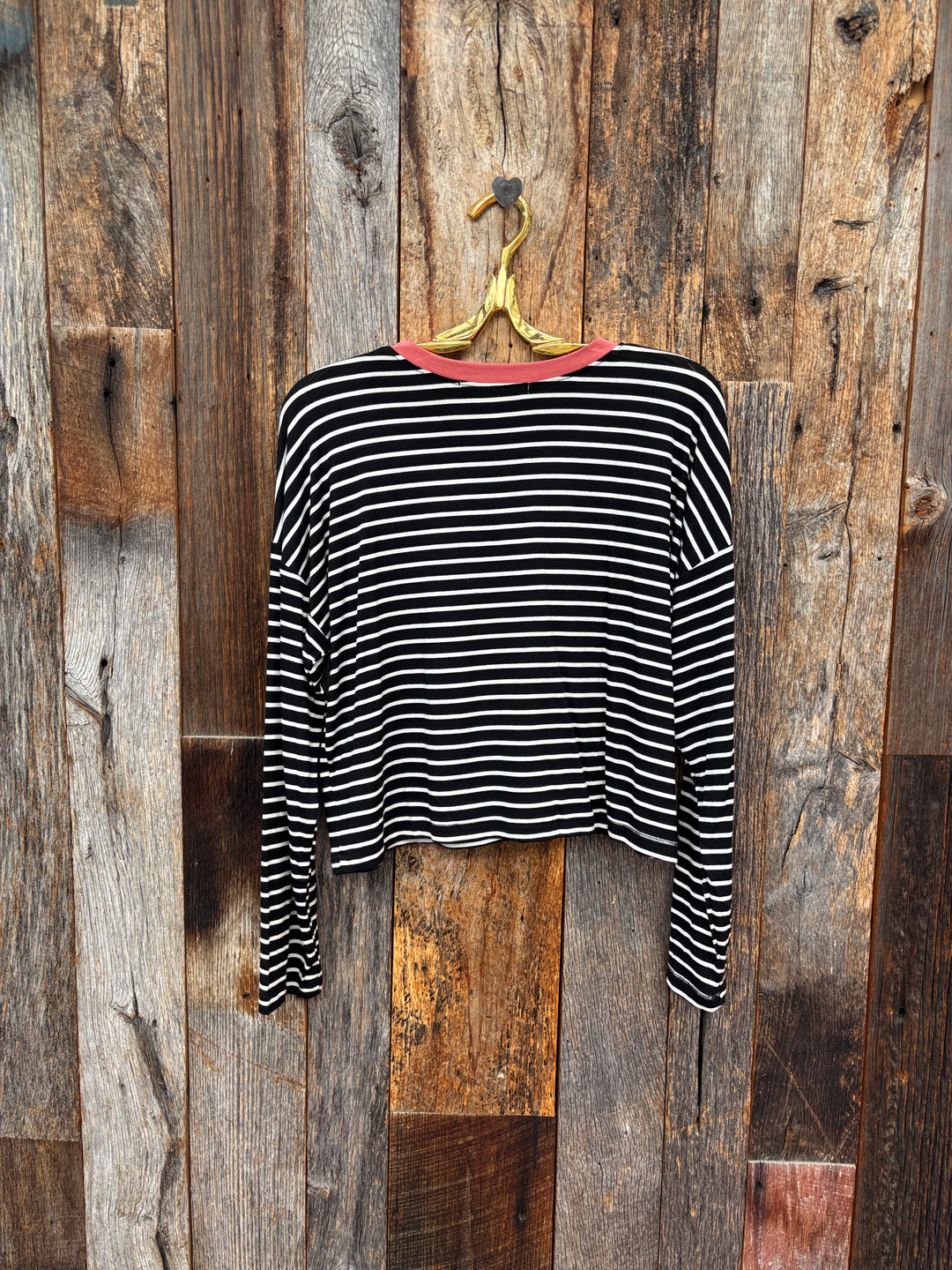 Project Social T Captain Striped L/S Black/White