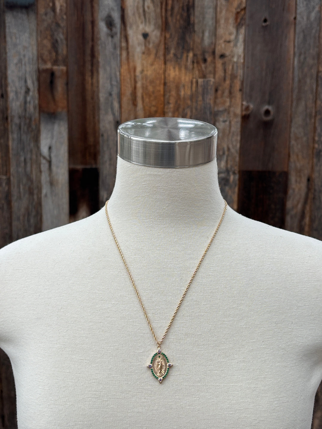 Joy Dravecky Guardian Angel Necklace Green