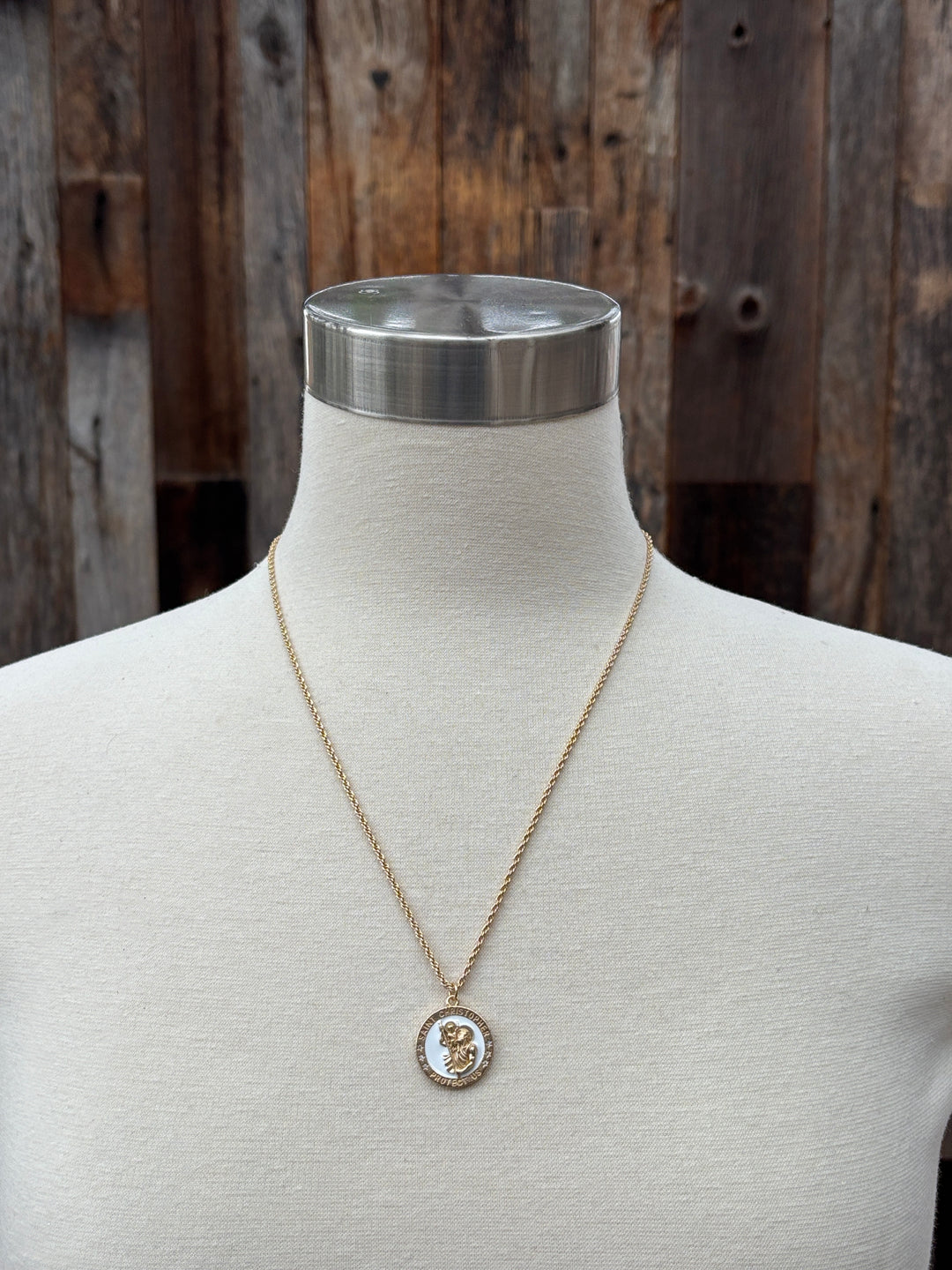 Joy Dravecky Saint Christopher Pendant White