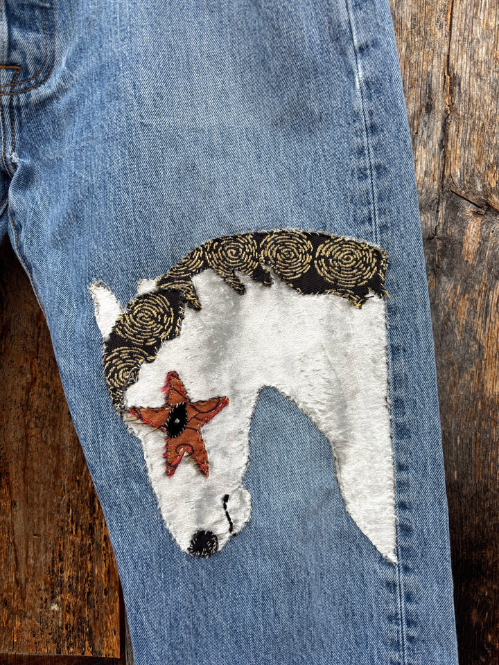 Unicorn City Silver Springs Horse Jeans - Blue Levi 501s