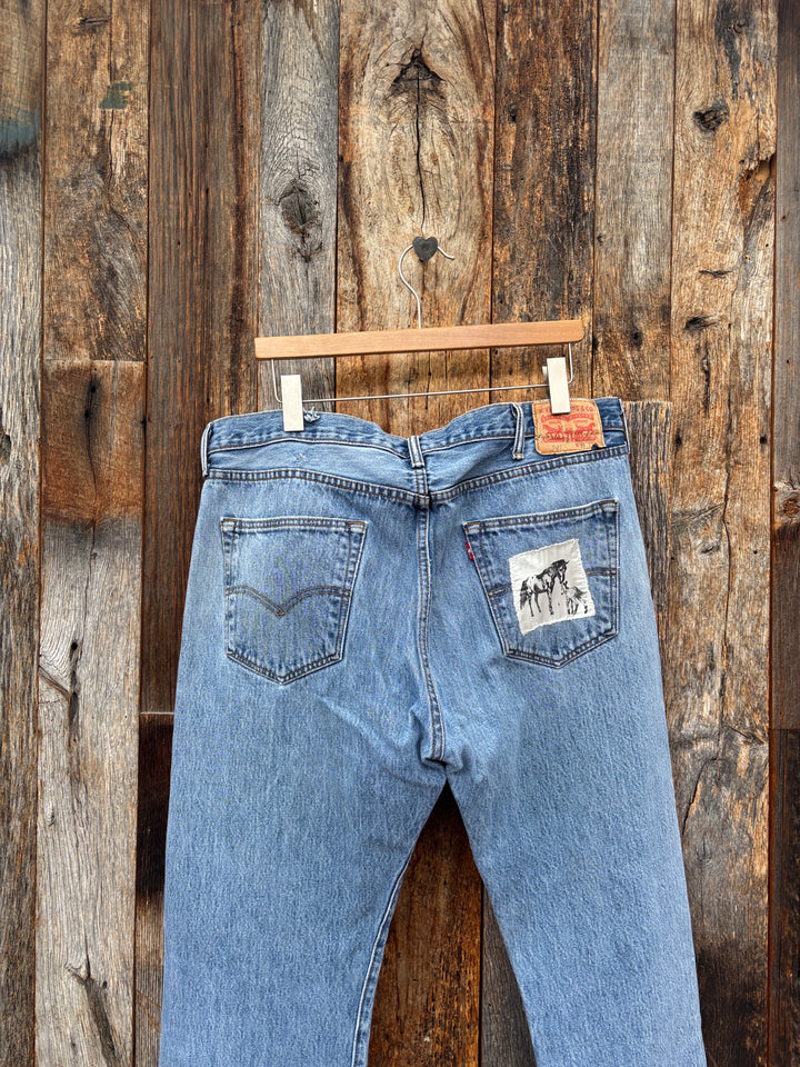 Unicorn City Silver Springs Horse Jeans - Blue Levi 501s