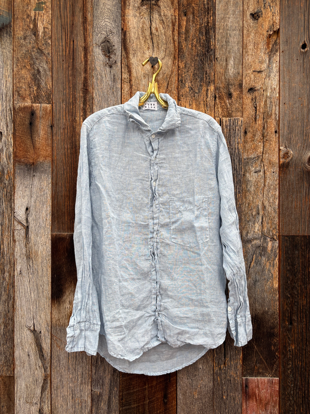 Brando Men's Shirt Blue Chambray Linen - Image 2