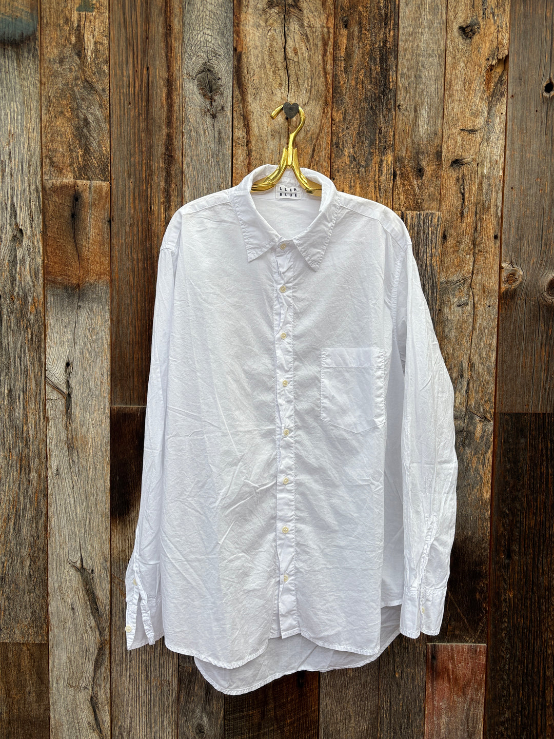 Llea Blue Brando Men's Shirt White Cotton