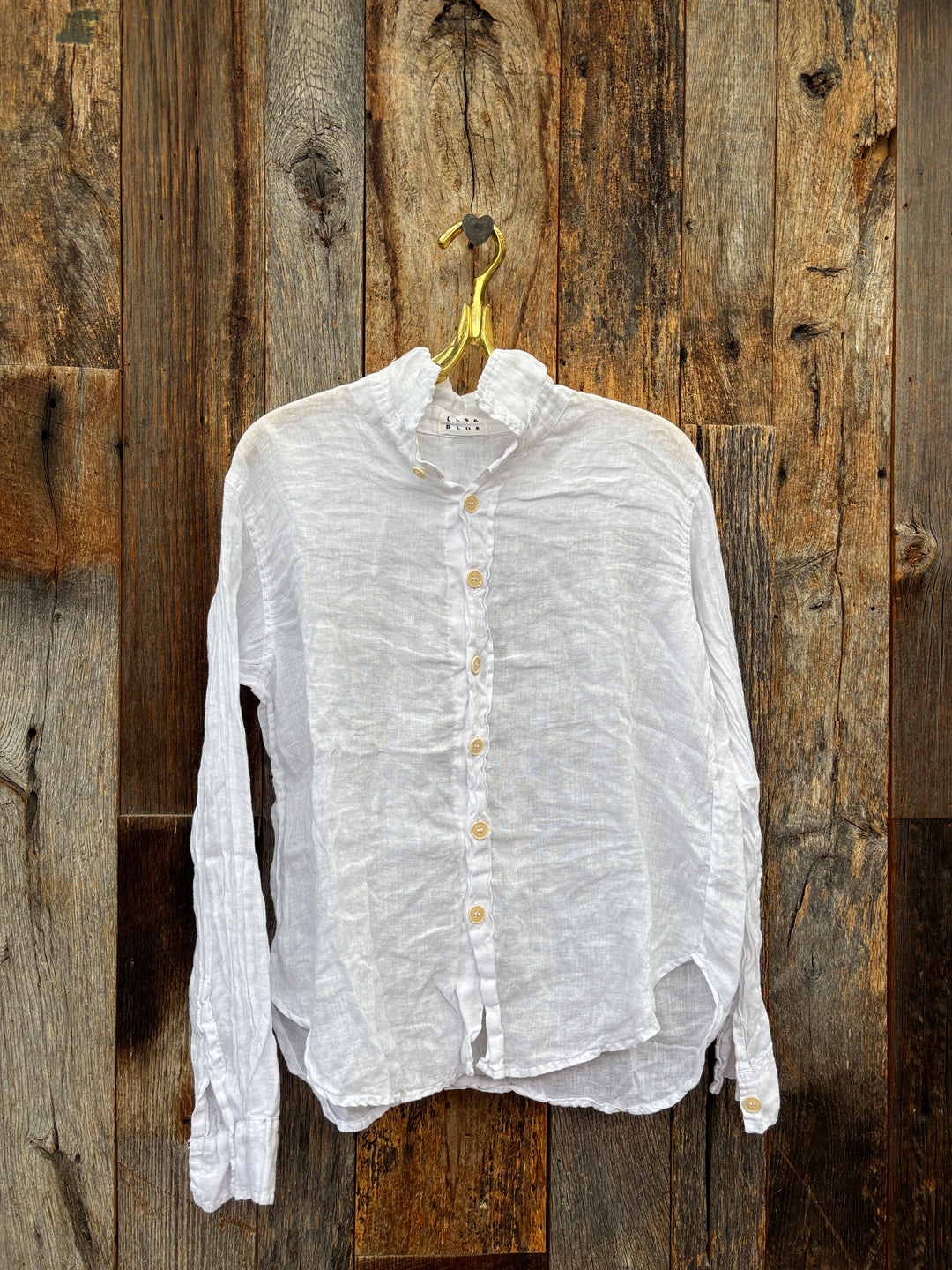 Llea Blue Lili No Pocket Top White