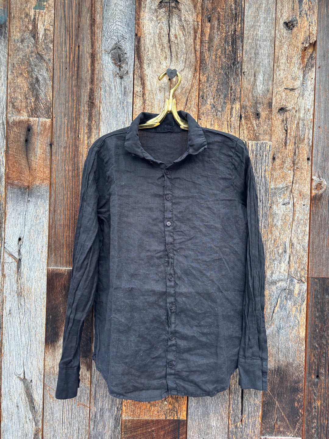 Llea Blue Dorie Shirt Black Linen
