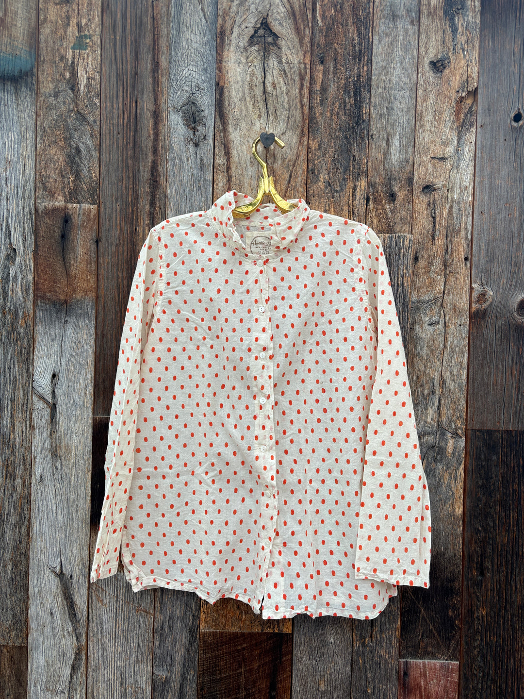 Auntie Oti Button Shirt Orange Oval
