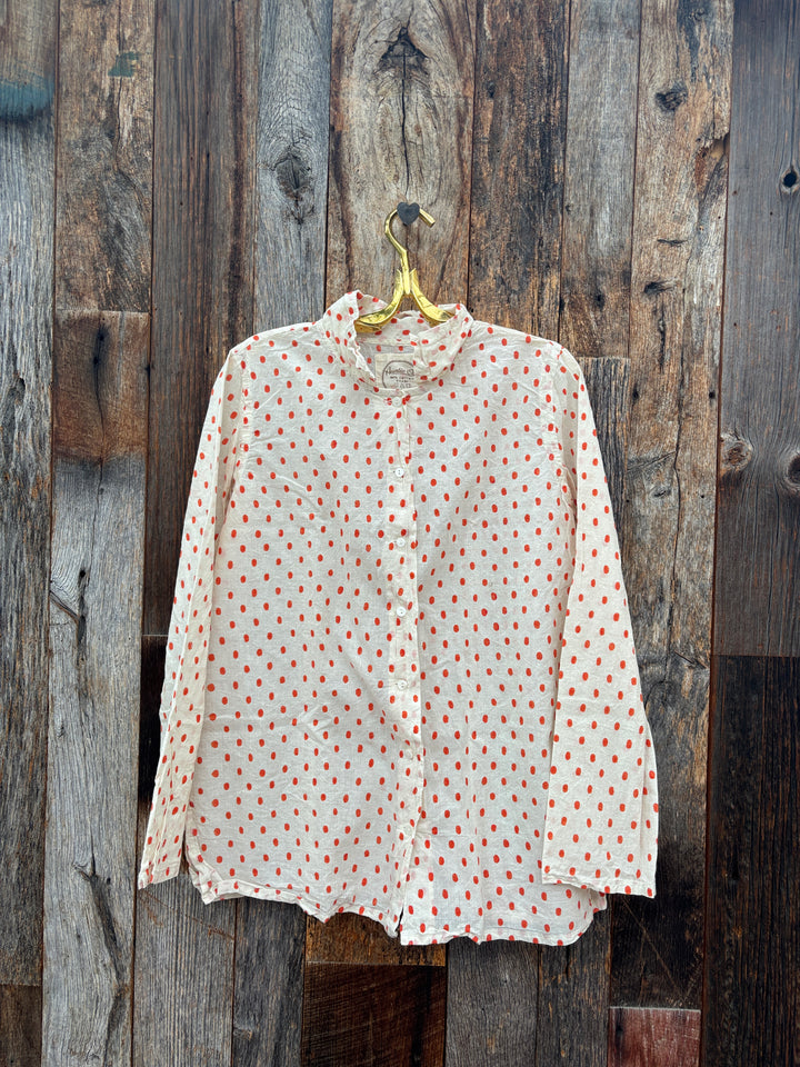 Auntie Oti Button Shirt Orange Oval