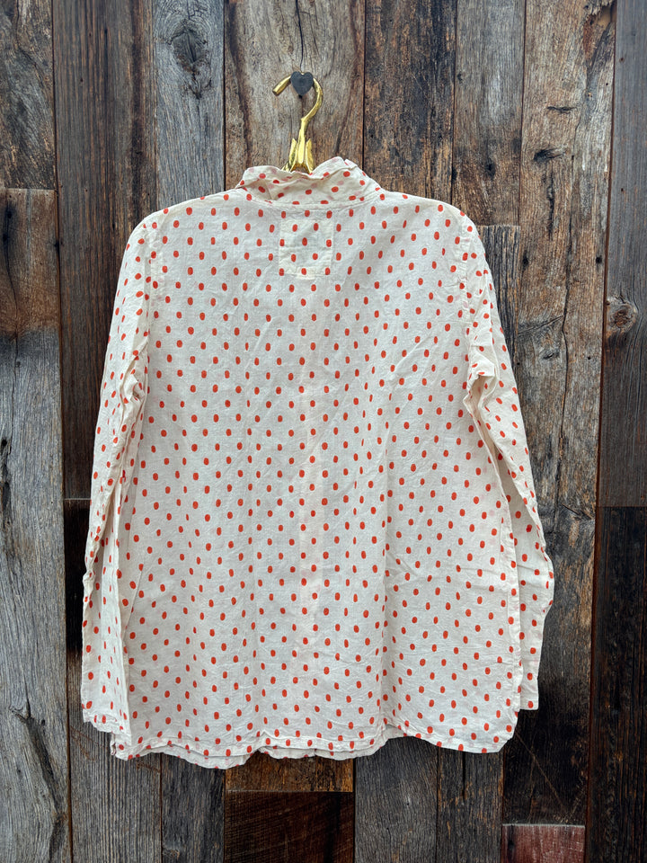 Auntie Oti Button Shirt Orange Oval