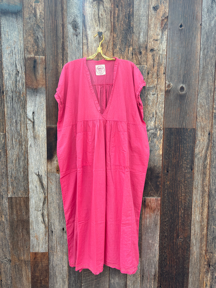 Auntie Oti Long V Dress Coral