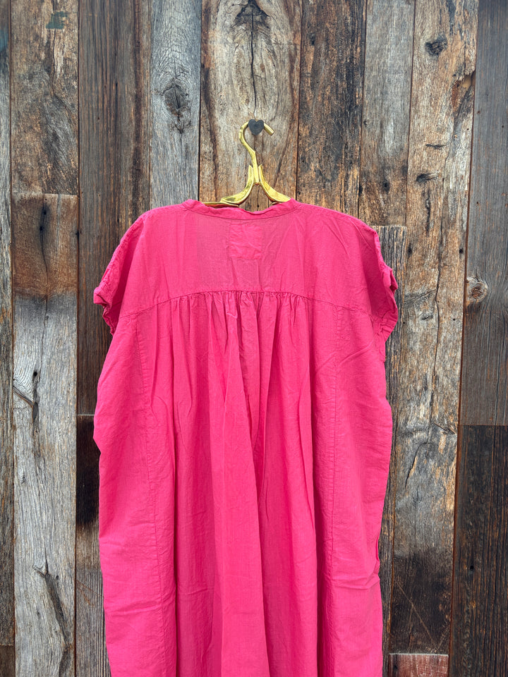 Auntie Oti Long V Dress Coral