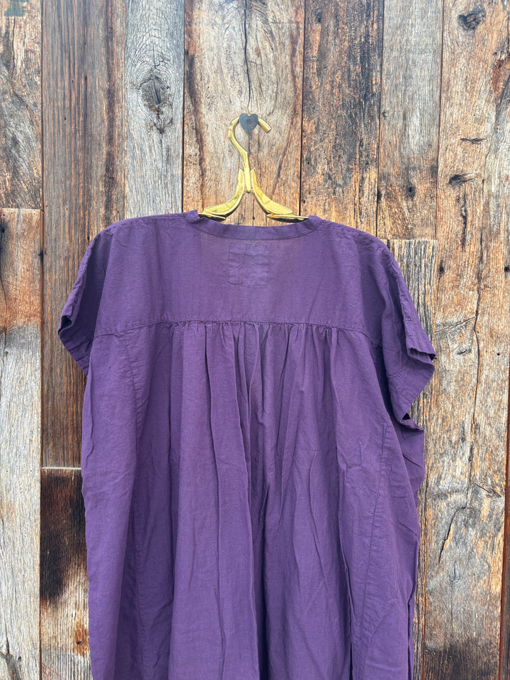 Auntie Oti Long V Dress Aubergine