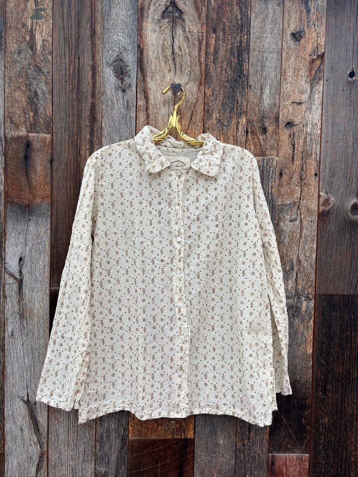 Auntie Oti Button Shirt Paisley