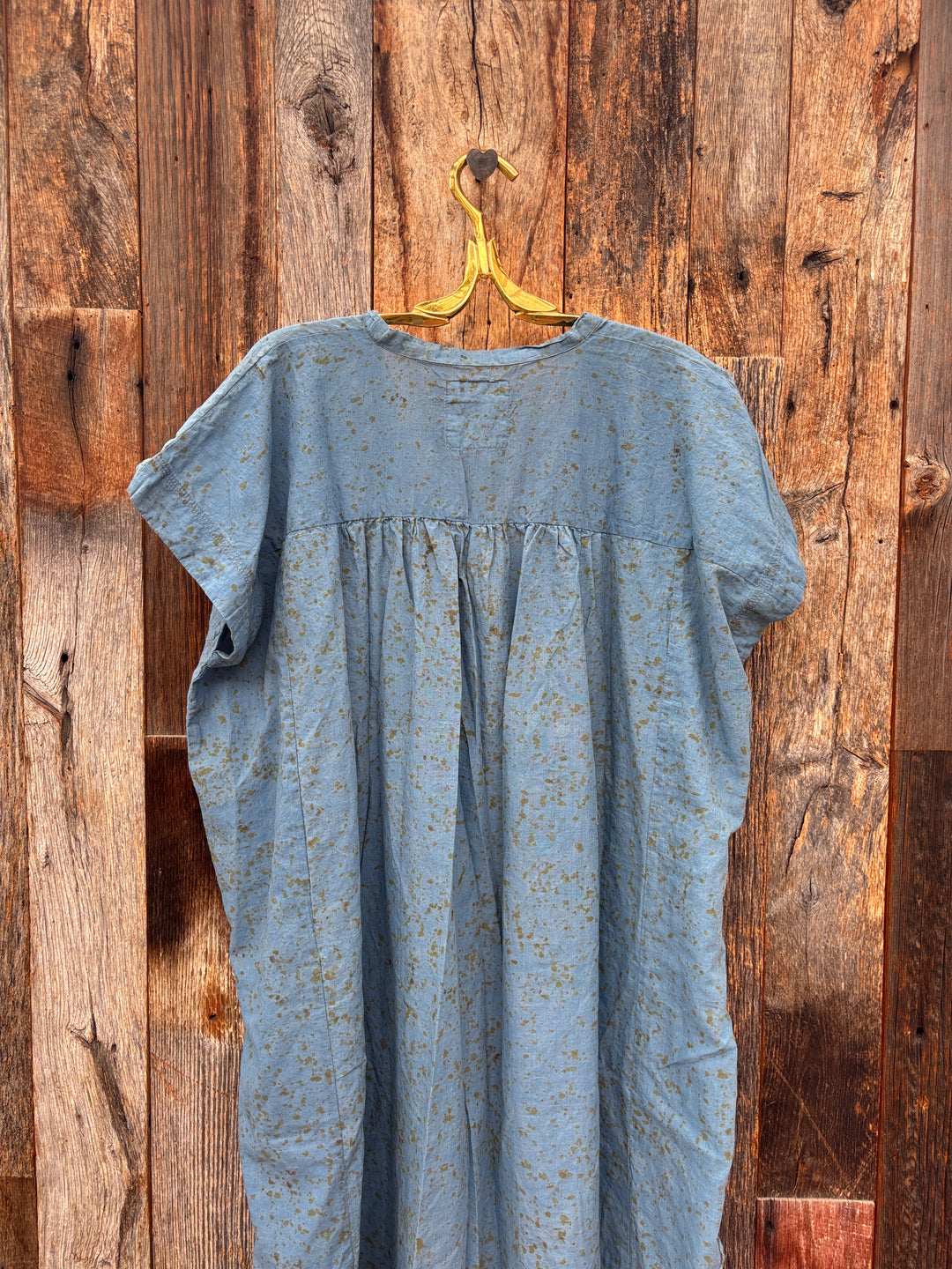 Auntie Oti Long V Dress Indigo Print